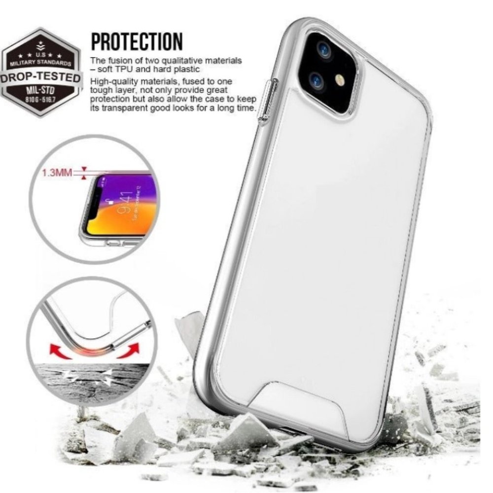 3 pk. of Shock Absorption Crystal Clear Phone Case